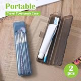 Classicseali 2 sztuki etui na szczoteczki do zębów do podróży, 20 cm, przezroczyste etui na szczoteczki do zębów, etui na szczoteczki do zębów do podróży, przenośny uchwyt na szczoteczki do zębów z