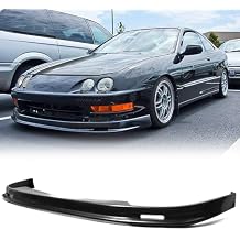 Front Bumper Lip Chin Spoiler, Compatible with 1998-2001 Acura Integra, MU Style Flexible PolyurethanePU Front Lower Splitter Protector, Unpainted Black, 1 PC
