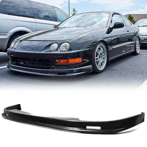 MagicDrift Front Bumper Lip Chin Spoiler, Compatible with 1998-2001 Acura Integra, MU Style Flexible Polyurethane(PU) Front Lower Splitter Protector, Unpainted Black, 1 PC