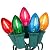 C7 Christmas Lights Multicolor 25Ft Outdoor Patio String Lights with 27 LED Clear Multicolor Bulbs, Vintage Christmas Lights for Outdoor Roofline Xmas Garden Wedding Party Decorations- Green Wire