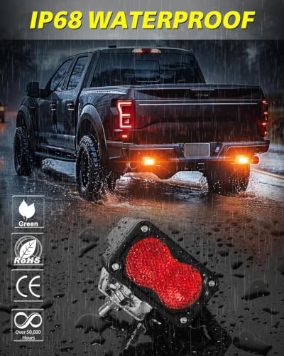 Image of Red LED Pods 3 inch 40W Diffused CREE LED Pod Lights | Red LED Chase Light Bars Fishing Hunting Emergency Safety Signal Trailer Lights for Truck Pickup Tractor Van Boat UTV