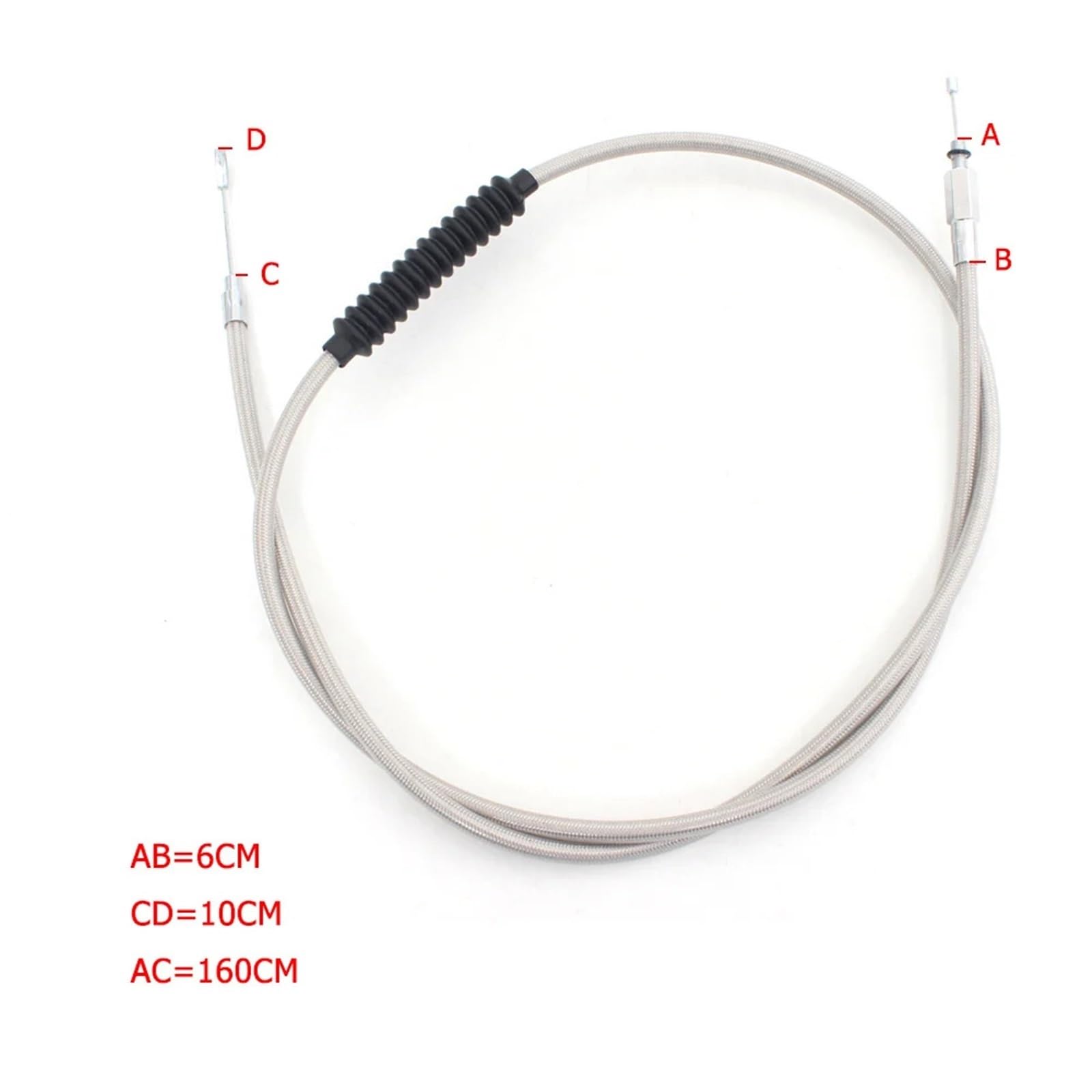 Linka Sprzęgła Pasuje do Sportster 1200 XL1200C XL1200V 160CM/63 "srebrny motocykl pleciony kabel sprzęgła przewód sterowania ręcznego kabli motocyklowych