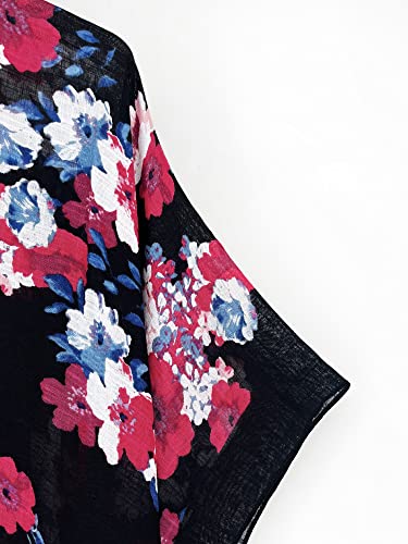 Image of Spicy Sandia Kimonos for Women Floral Beach Cover Up Loose Swimsuit Bathing Suit Coverup Cardigan for Summer Swimwear