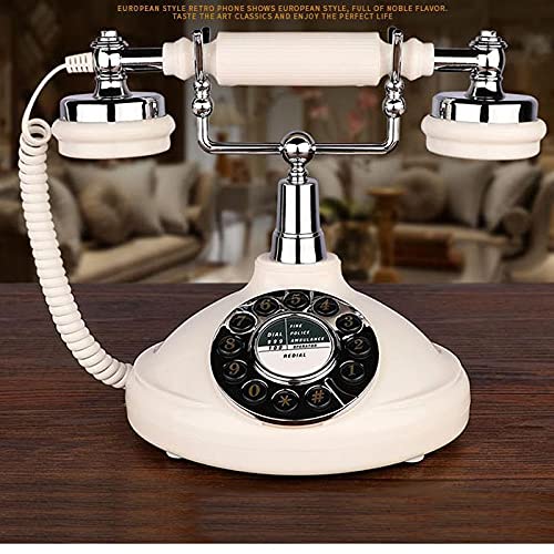 Téléphone fixe rétro blanc antique HJMMWT le cadeau idéal pour maison et bureau