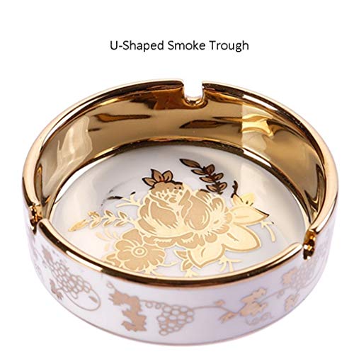 Asbakje Europese luxe Ronde aardewerk asbak Desktop Cigarette Ash Storage Asbakken Office Household Roken Supplies voor… - Image 4