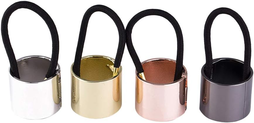 Lurrose4pcs Ponytail Holder Hair Ties Hair Cuff Metal Hair Band Rope Headwear Fashion Hair Accessories Elastic Hair Clips Hair Holder for Women Girl