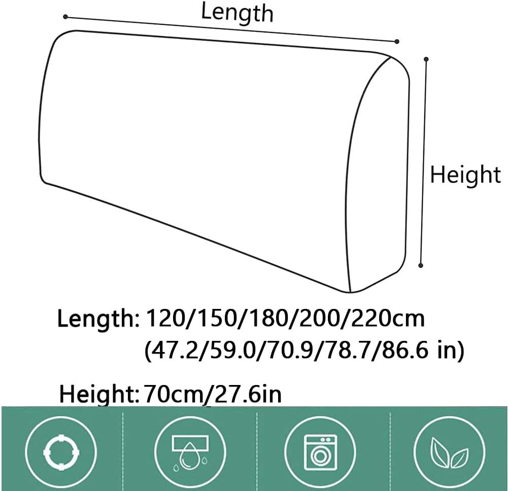 Bed Headboard Cover,Stretch Dustproof Slipcover 120/150/180/200/220 cm,Dustproof All-Inclusive Bed Headboard Cover,for Bedroom Decoration