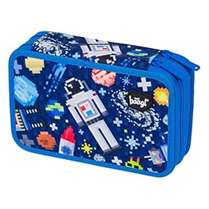 baagl 2 vakken voor jongens, schoolmapje voor schrijfwaren, schoolspullen, pennenetui, jongens pennenmap, mapje voor…