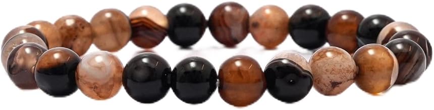 GOLDEN QUARTZ - THE CRYSTAL HUB Sulemani Hakik Bracelet Protects from Negative Energies, Evil Eye, and Psychic Attacks for Men & Woman Certified Natural Crystal, Beads Size 8mm