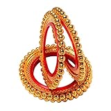 Jewar Bangles Traditional Rajasthani Gokhru Design Round Ball Brass Gold Plated Fashion Indian Bollywood Jewelry for Women & Girls, 2.8, no gemstone