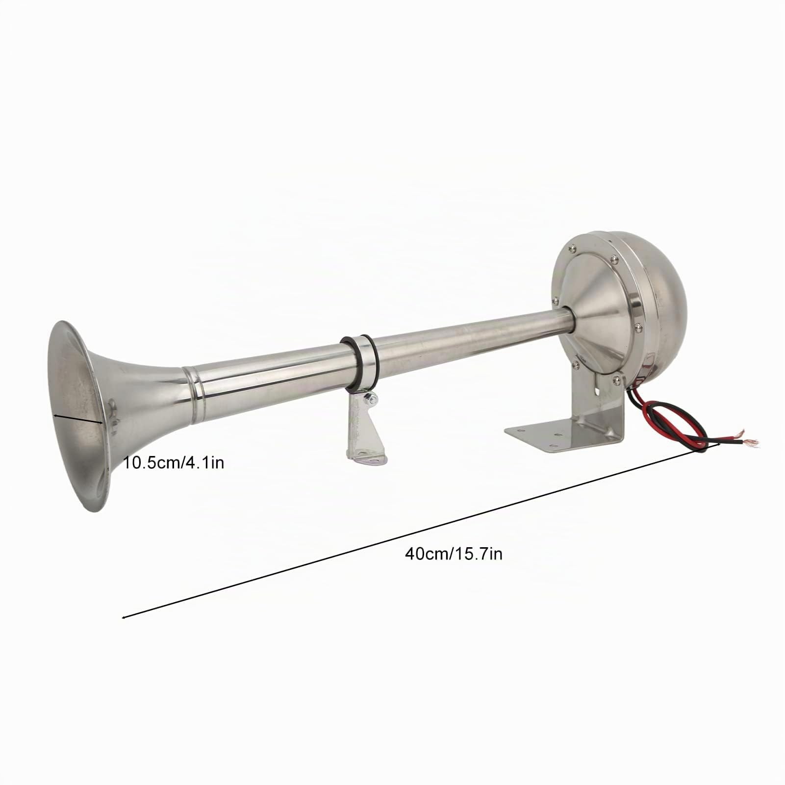 Elektrisches Marinehorn, Laute Einzeltrompete 328DB 12V 30W VXH1112MAR-C Universal-Lufthorn für Boote Wohnmobile Yachten Edelstahl Boote Einzeltrompete Horn
