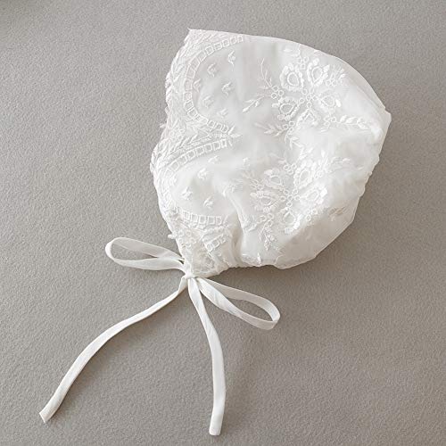 Silver Mermaid Baby Girls Christening Baptism Dress Special Occasions Lace Floral Embroidered Christening Gown(6M,Ivory White) #TOP5