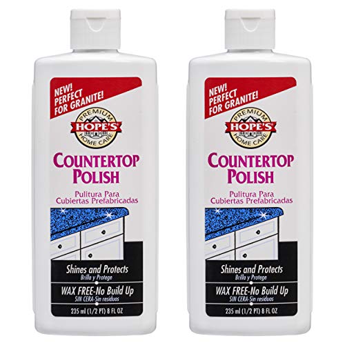 Comparison: Best Cleaner For Corian Countertops 8 HOPE'S Countertop Restoration Polish, Streak-Free Kitchen Counter Cleaner, No Buildup Countertop Cleaner, Quartz, Marble, Corian, Composite, and Granite Cleaner and Polish, 8 Fl Oz, Pack of 2