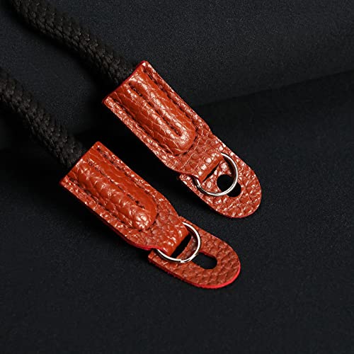 Kameragurt, weich, reine Baumwolle, Vintage, 80 cm, Schultergurt, rutschfest, Kordelgurt für spiegellose Kameras, Schwarz – Bild 6