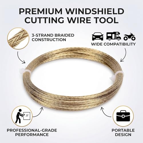 Herramienta de corte con alambre de acero 20m para vidrio de automóviles, ATVs y RVs miniatura 3