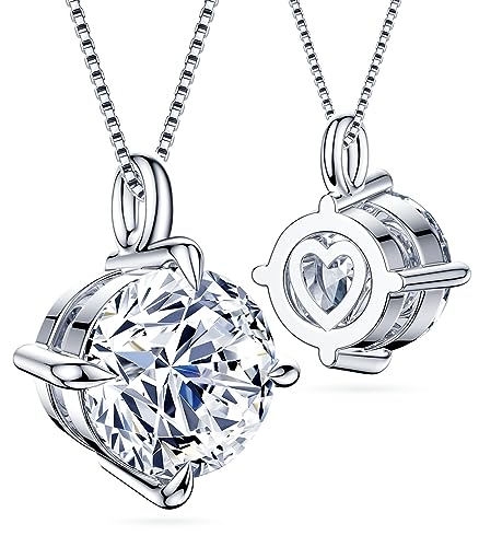 Beam & Bask 3 Carat Moissanite Necklaces for Women, Anniversary Romantic Pendant for Her, Best Jewelry Present to Wife Girlfriend Mom for Birthday