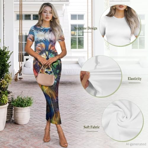 Image of Womens Short Sleeve Jamaican Flag Midi Bodycon Dress