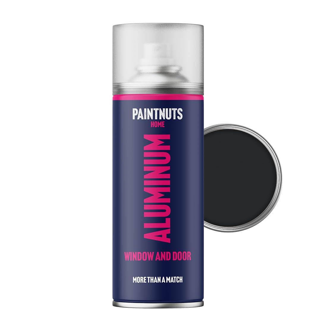 Paintnuts Graphite Black Aluminium Window & Door Paint - Ral-9011 - Matt 400Ml Spray Can