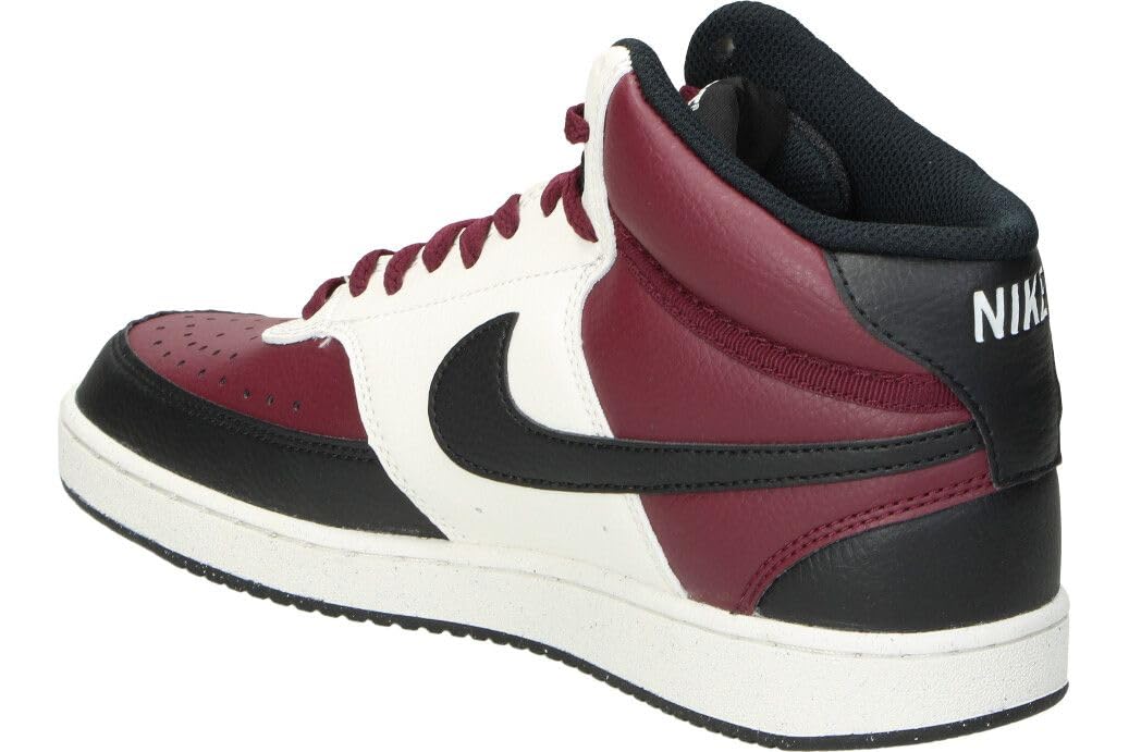 NIKE Herren Court Vision MID NN Sneaker, Dark Beetroot/Black-SAIL, 43 EU
