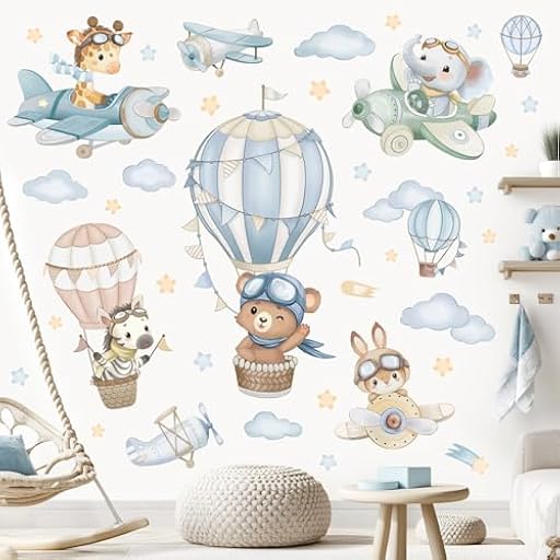 wondever Pegatinas de Pared Globos Aerostáticos Animales Adhesivos Decorativos Avión Oso Elefante Jirafa Vinilos Pared para Habitación Infantiles Niños Bebés Guardería | Ya disponible en tu tienda friki favorita! En mundofriki.es! wondever Pegatinas de Pared Globos Aerostáticos Animales Adhesivos Decorativos Avión Oso Elefante Jirafa Vinilos Pared para Habitación Infantiles Niños Bebés Guardería | Ya disponible en tu tienda friki favorita! En mundofriki.es!