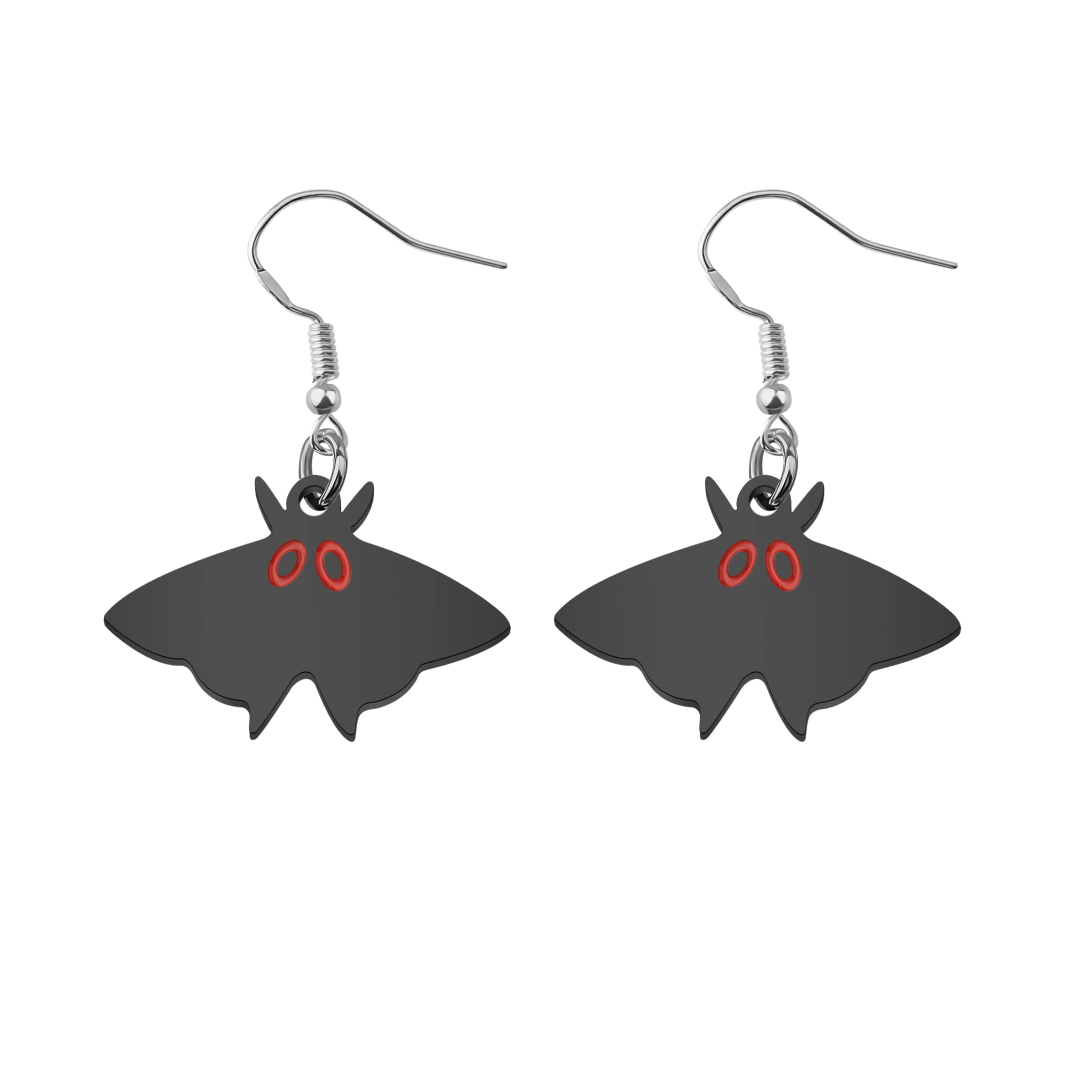Pendientes de polilla para hombre amante, polilla, insecto, bruja, monstruo, espeluznante, raro, funky, joyería de Halloween, Metal, Acero inoxidable