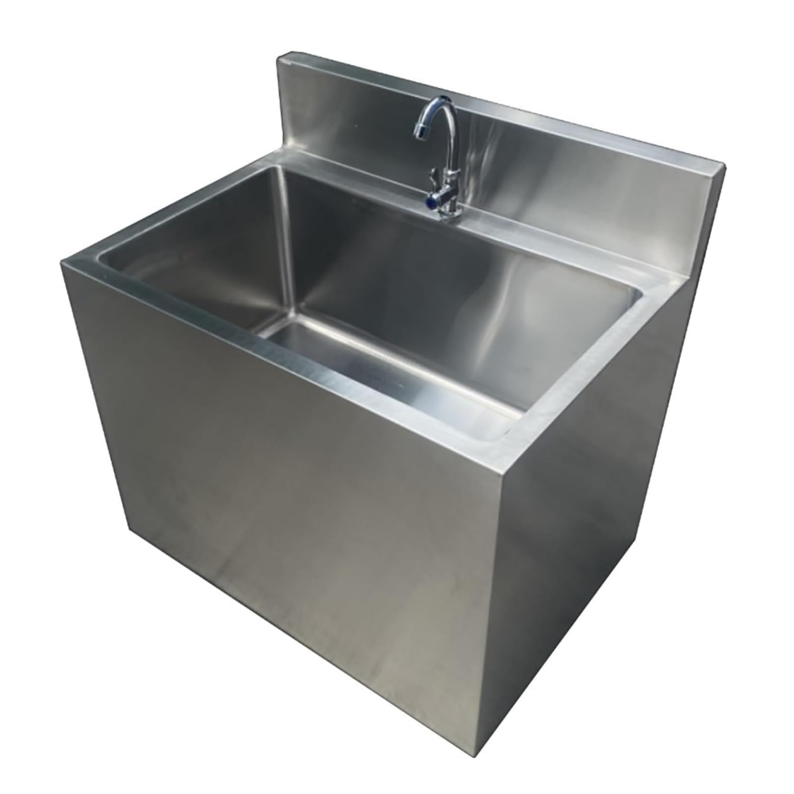 HCZKIUJY Commercial Mop Sink, Freestanding Utility Sink with Faucet, Stainless Steel Mop Service Basin, Laundry Sink for Indoor