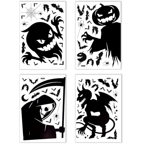 Halloween Window Clings Decorations Window Stickers,Large Scary Halloween Window Cover Monster Window Silhouette for Halloween Party Decoration