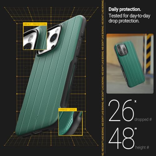 Image of CASEOLOGY by Spigen Dual Grip Mag for iPhone 16 Pro Case [Enhanced Grip Design] Magnetic Protection Back Cover Case for iPhone 16 Pro (TPU and PC | Jade Green)
