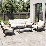Aug-guan Aluminum Outdoor Sofa,4 Seats Modern Patio Furniture Set,Sectional Sofa...