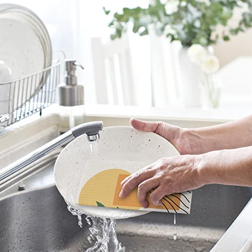 Anydesign Boho Swedish Dishcloths Abstract Geometric Pattern Kitchen Dish Towel Reusable Minimalism Reusable Cotton Cleaning Dishcloth For Home Party Cleaning Housewarming, 7 X 8 Inch, 6 Pack #TOP6