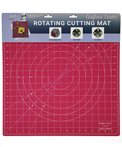 Crafters Dream 360Âº Pink Self Healing Rotating Cutting Mat Square 18" x 18"