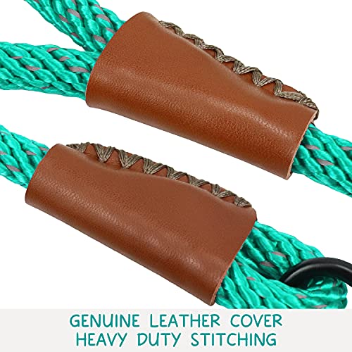 Dynmeow 6 Ft Reflective Nylon Dog Rope Leash, 1/2 Inch Thick Strong Rope Lead For Small Medium Large Breed Dogs From 20 Lbs To 180 Lbs, Teal #TOP3