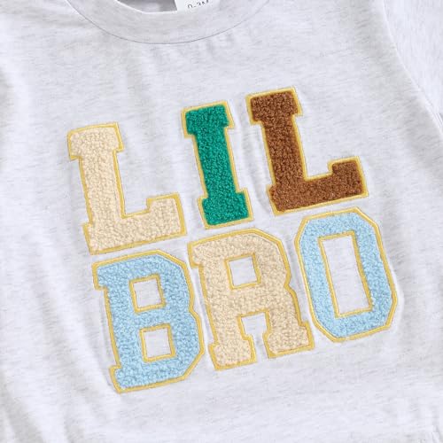 VISGOGO Big Little Brother Matching Outfit Short Sleeve Big Bro T-Shirt Tops Lil Bro Rompers Baby Boy Clothes Shirts4