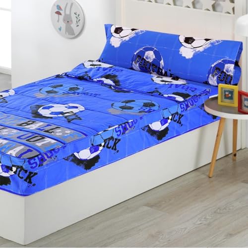 DHESTIA HOME - Saco Nórdico Ajustable con Cremallera Fútbol Quick para Cama 90 Infantil y Cama 105 Color Único Talla Cama 90