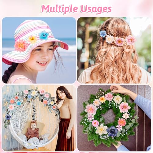 Thrilez Hair Clips, 26 piezas flores miniatura 5
