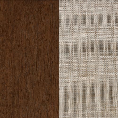 Image of Nathan James Paxton Mid-Century Modern Dresser for Bedroom, 3-Drawer Dresser with Solid Wood Frame and Textilene Rattan Accent, Dark Walnut