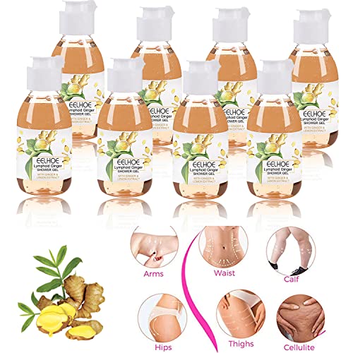 8PC Slimory Lymphoid Gingerol Shower Gel, 50ml Lymphoid Gingerol Shower Gel,Natural Plant Ingredient to Rejuvenate Skin Valentine's Day Gift