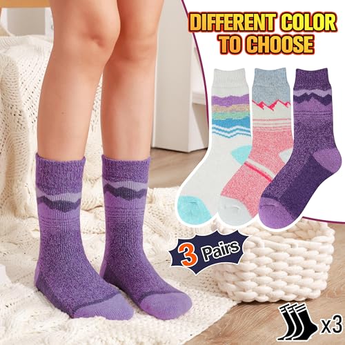 Image of 3 Pairs Thermal Warm Socks for Men & Women Thick Winter Extra Warm Insulated Boot Ski Socks for Cold Weather