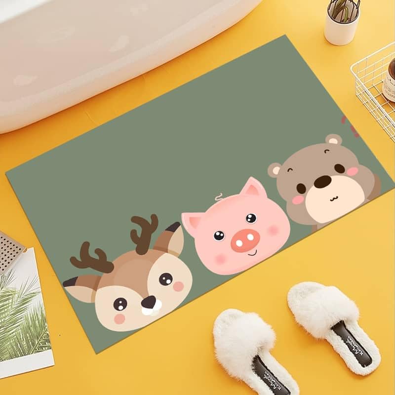 AURORA SHOPPE 40 X 60 Cm Cute Animal Mat - Non-Slip and Super Absorbent Bathroom Mat, Door Mats for All Rooms