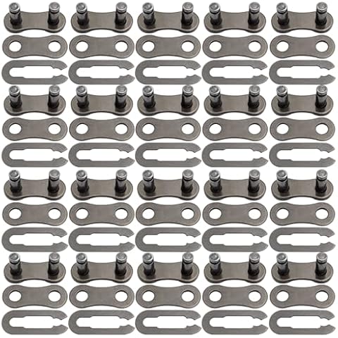 AYWFEY 20 Pairs Bicycle Missing Link, 6/7/8/9/10/11/12 Speed Chain, Bicycle Bike Metal Chain Master Link Connectors Repair Parts, for Bycicles, Mini Bikes, Mountain Bikes, BMX Bikes, Motorcycles Cover