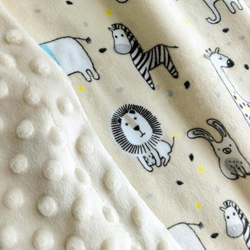 Image of CREVENT Cozy Soft and Warm Mink Baby Blanket, Gift Packing with Ribbon for Newborn Infant Toddler's Crib Cot Stroller, for All Season Use (30 inchX40 inch Zoo)