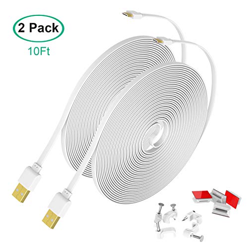 IBERLS10FT Extension Cable for WyzeCam, WyzeCam Pan, Arlo Pro, Pro 2, Kasa Cam