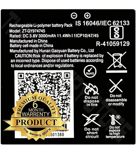 Image of Original ZT-GY974745 Battery for LYF Jio WiFi Dongle JMR815 Wireless Router Battery with 6 Month Warranty****(G0001)