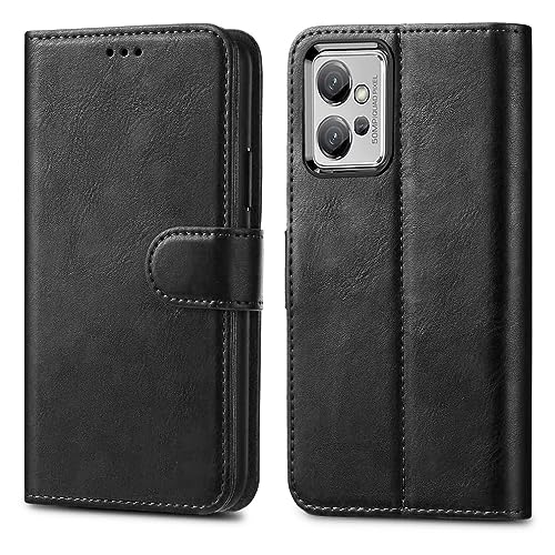 GAPlus PU Leather Flip Cover Wallet Case For Motorola Moto G32 Card Holder Magnetic Kickstand Black