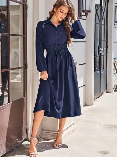 Image of ECOWISH Summer Maxi Dress for Women Casual Flowy V Neck Short Sleeve A Line Empire Waist Tiered Long Dresses with Pockets