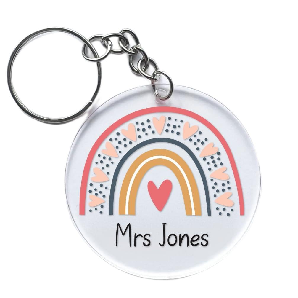 Star Online Teacher Keyring Gift For Women Custom Acrylic Keychain Nursery Teachers Appreciation Presents