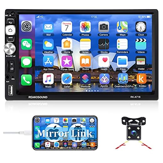Camecho 7 inch Double Din Car Stereo Android Car Radio with Bluetooth 1080P Car Multimedia Player Support Car GPS/WiFi/Mirror Link/USB/SD/AM/FM Radio+Backup Camera & Steering Wheel Control