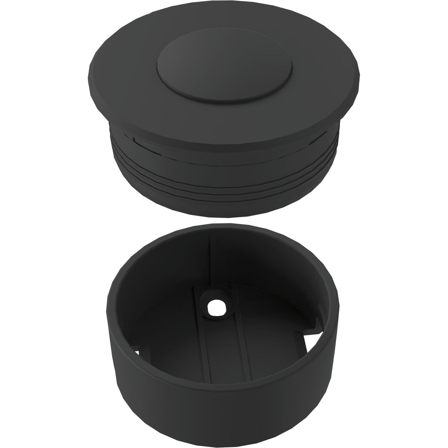 Siro PushPower Einbau Funkschalter rund - Funklichtschalter Mini 35 - keine Verkabelung notwendig, Kunststoff schwarz