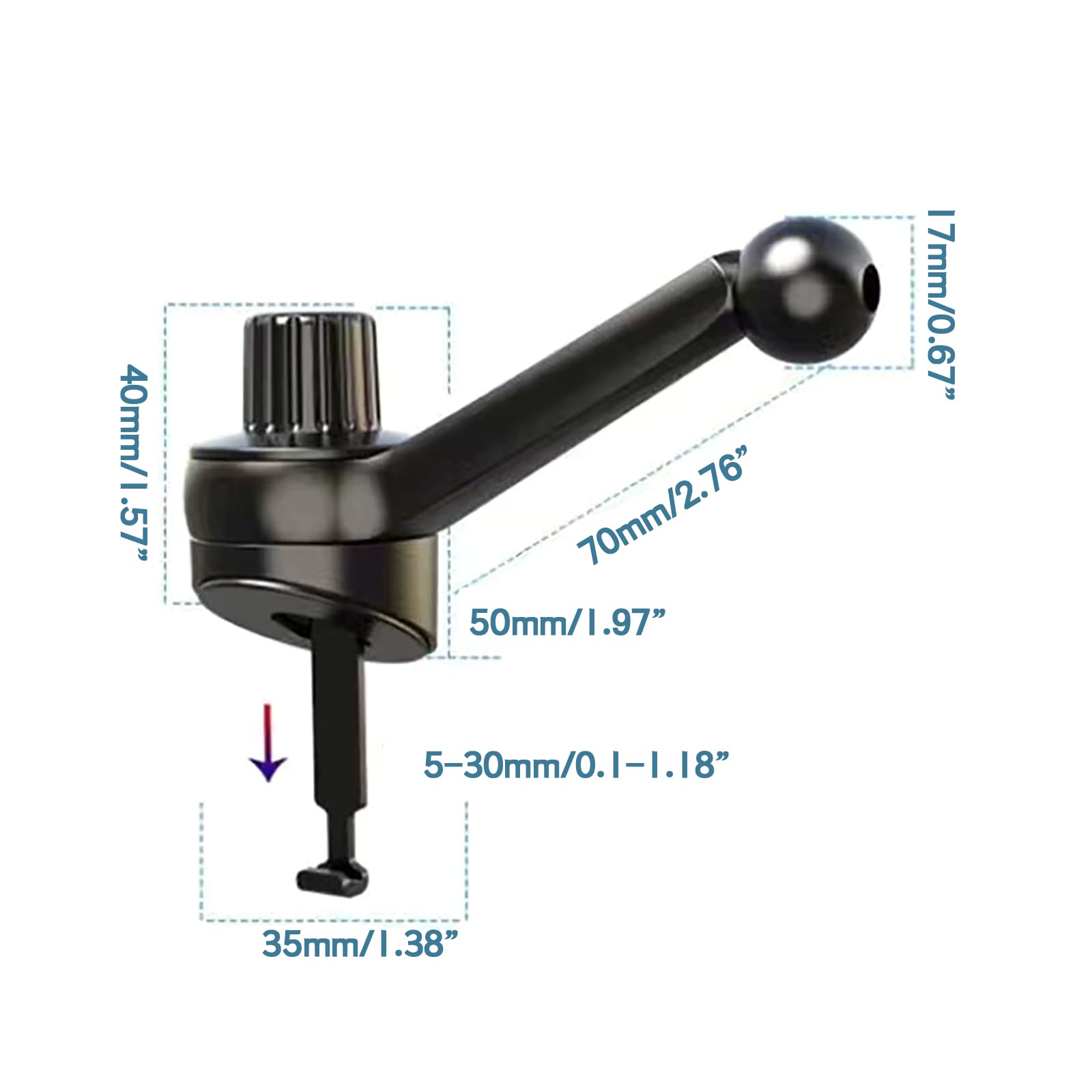 Muloo Universal Car Air Vent Clip Anti-Shake Vent Grip for Most Car Phone Holder Mount with Joint Ball 17mm/0.67-inch Compact- Air Vent Holder Clip, As The Picture Shows