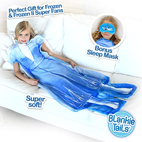 Blankie Tails | Disney Frozen 2 Elsa Wearable Blanket, Great For Gifts, Parties, And Daily Use, Elsa Dress With Sleep Mask #TOP1